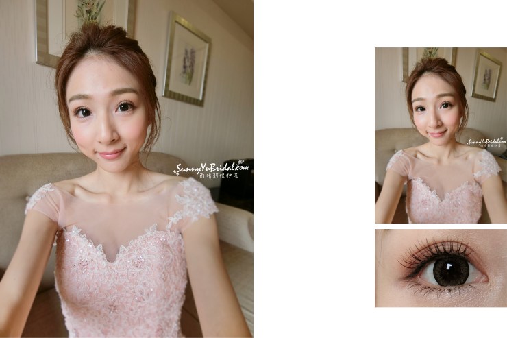 台北內湖新秘│嘉義新秘｜新秘雨晴│新秘推薦│新娘造型│文定造型｜光澤感｜自然妝感｜睫毛分段黏貼盤髮造型｜自然下睫毛｜愛情蔓延婚紗｜愛依賴婚禮攝影｜嘉義兆品酒店｜精緻眼妝