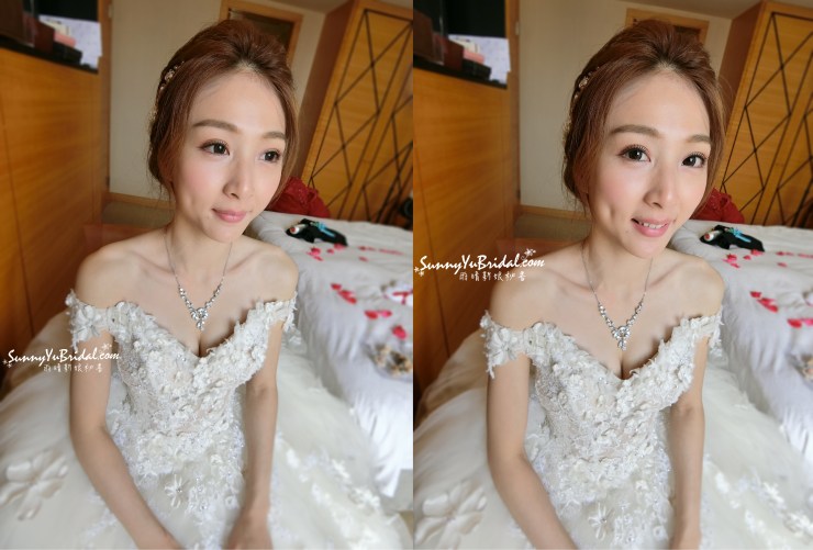 台北內湖新秘│嘉義新秘｜新秘雨晴│新秘推薦│新娘造型│白紗｜光澤感｜自然妝感｜睫毛分段黏貼盤髮造型｜愛情蔓延婚紗｜愛依賴婚禮攝影｜嘉義兆品酒店
