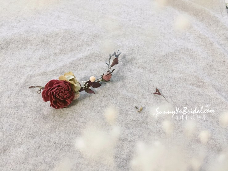 乾燥花新娘飾品｜乾燥花髮飾｜手作新娘飾品｜台北內湖南港新娘秘書雨晴｜新娘秘書推薦｜乾燥花新秘推薦