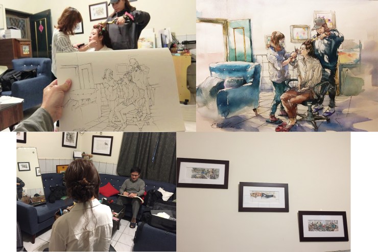 寫實派畫家｜手繪｜繪圖手稿｜新秘工作實況｜新娘秘書雨晴｜台北內湖南港新娘秘書推薦｜新娘梳畫