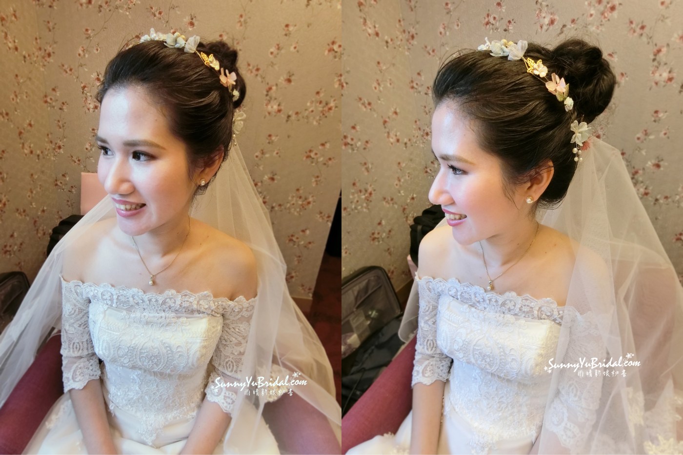 優雅氣質新娘妝容｜新娘自然妝感｜新娘妝髮｜白紗婚紗禮服｜乾燥花飾品｜新娘盤髮造型｜白紗造型｜台北新秘推薦｜內湖南港新秘推薦｜新娘秘書推薦雨晴｜allback髮型｜高盤髮造型｜丸子頭