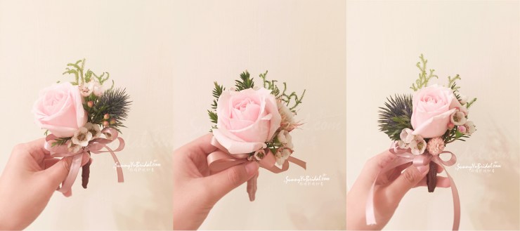 新娘捧花｜客製圓形捧花｜柔和色系捧花｜胸花｜主婚人胸花｜新郎胸花｜台北新娘秘書推薦｜雨晴新娘秘書｜雨晴手作