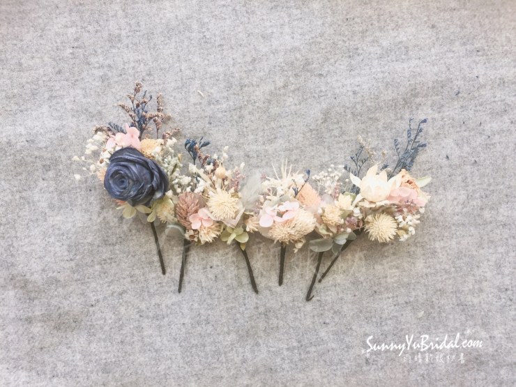 客製乾燥花飾｜客製新娘飾品｜台北新娘秘書｜台北內湖南港新秘推薦雨晴｜手作新娘飾品｜雨晴手作｜乾燥不凋花新娘飾品｜乾燥花新娘造型｜雨晴手作乾燥花飾｜煙燻粉玫瑰｜不凋花｜永生花｜白紗髮飾｜白紗造型