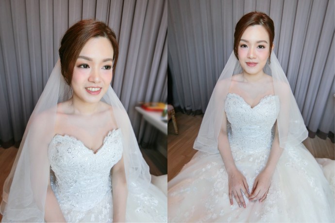 台北新娘秘書｜白紗妝感｜氣質名媛風格｜貴氣風格｜新娘秘書推薦｜台北新秘雨晴｜新娘妝髮｜新娘白紗髮型｜頭紗造型｜新娘乾淨俐落造型｜透亮妝感｜光澤肌