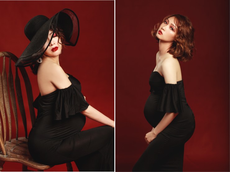 孕婦寫真｜妊辰紀錄｜台北孕媽咪寫真｜貳月婚紗｜台北新秘推薦｜孕婦創作照片｜台北新娘秘書雨晴｜YangKK婚禮人像攝影｜黑白藝術｜歐美妝感｜厭世紅唇｜閨蜜孕婦照｜創作妝髮｜金箔特殊妝｜H'n Wei Make up & Hairstyle