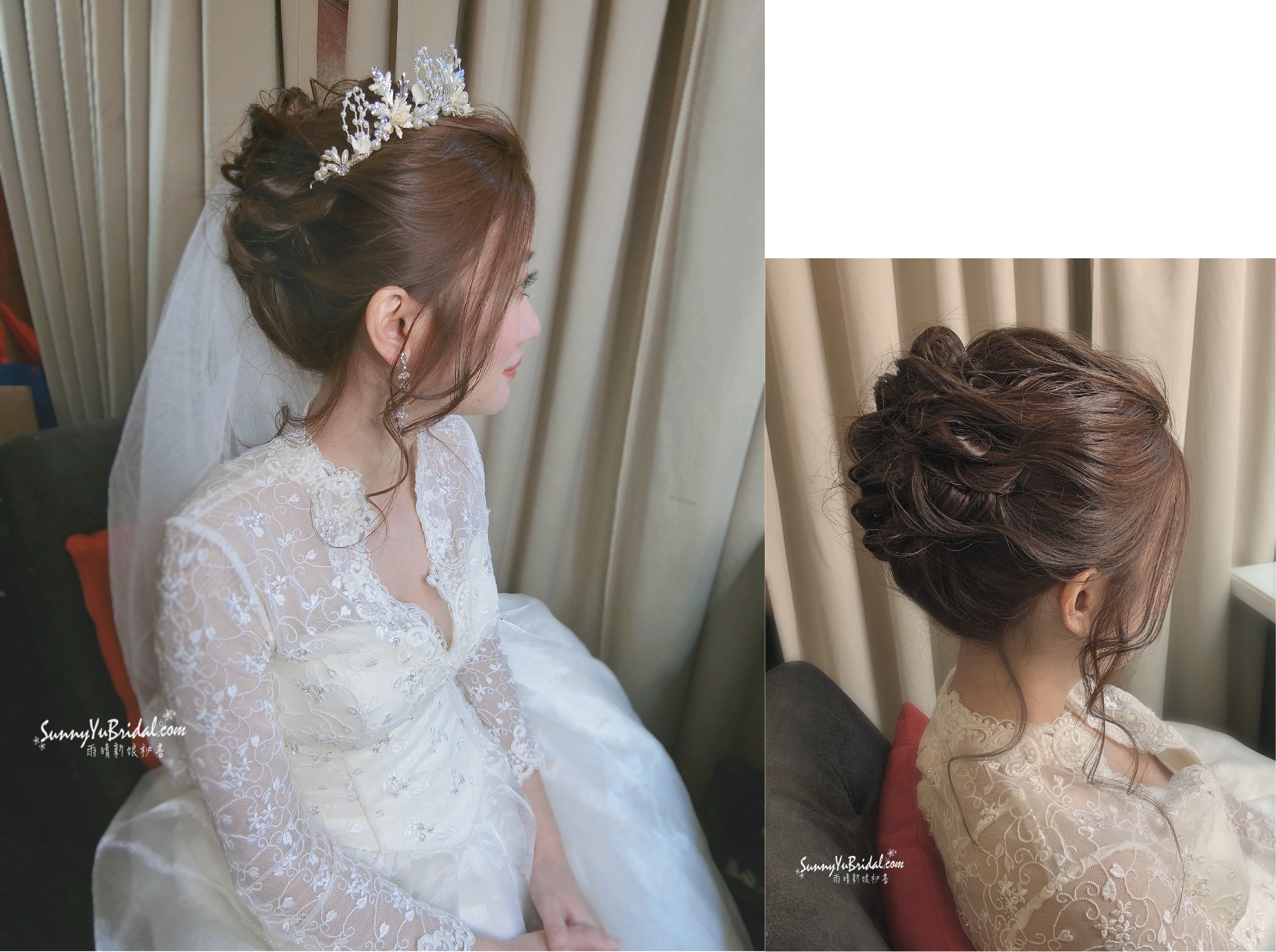 白紗造型|台北新秘推薦|新娘秘書推薦雨晴|台北新娘秘書|新娘造型|新娘妝感|眼妝特寫|眼型調整|白紗妝髮|小皇冠頭紗造型|優雅氣質新娘造型|歐美髮型|戶外證婚|高盤髮造型