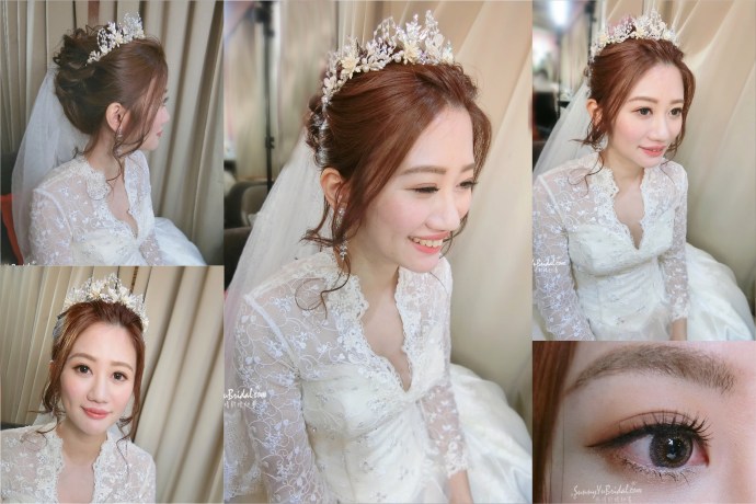 白紗造型｜台北新秘推薦｜新娘秘書推薦雨晴｜台北新娘秘書｜新娘造型｜新娘妝感｜眼妝特寫｜眼型調整｜白紗妝髮｜小皇冠頭紗造型｜優雅氣質新娘造型｜歐美髮型｜戶外證婚