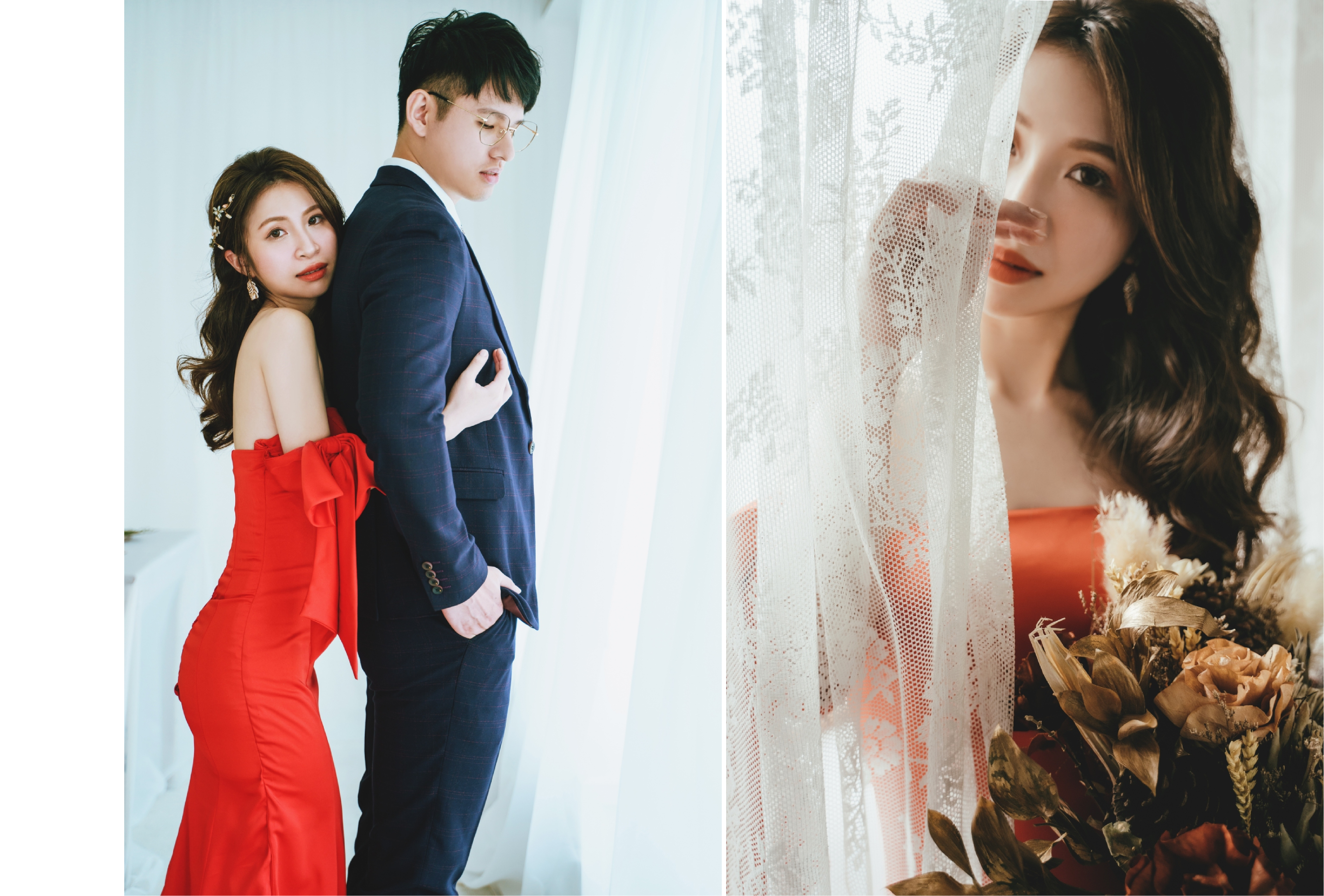 台北新娘秘書雨晴｜新娘造型｜新娘妝感｜新娘眼型調整｜東湖新秘推薦｜自然清新日系甜美妝感｜女人味造型｜放髮造型｜紅色魚尾禮服造型｜貳月婚紗｜Yangkk 婚禮婚紗/人像攝影｜婚紗新秘推薦｜婚紗照妝髮造型｜好拍攝影棚