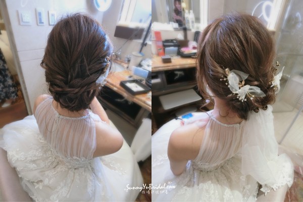 白紗造型｜台北新秘｜新娘秘書推薦雨晴｜透亮妝感｜削肩婚紗禮服｜小櫥窗法式手工婚紗｜大倉久和飯店｜韓系造型｜自然氣質｜新娘妝感髮型｜低盤髮｜仙氣